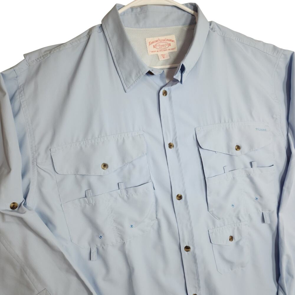 CC Filson Co. Seattle Light Blue Outdoor Vented Mens Button Up Shirt SZ XL